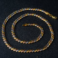 Tri-Tone Twisted Rope Chain Necklace