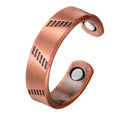 Adjustable Etched Vintage Copper Ring (dash pattern)
