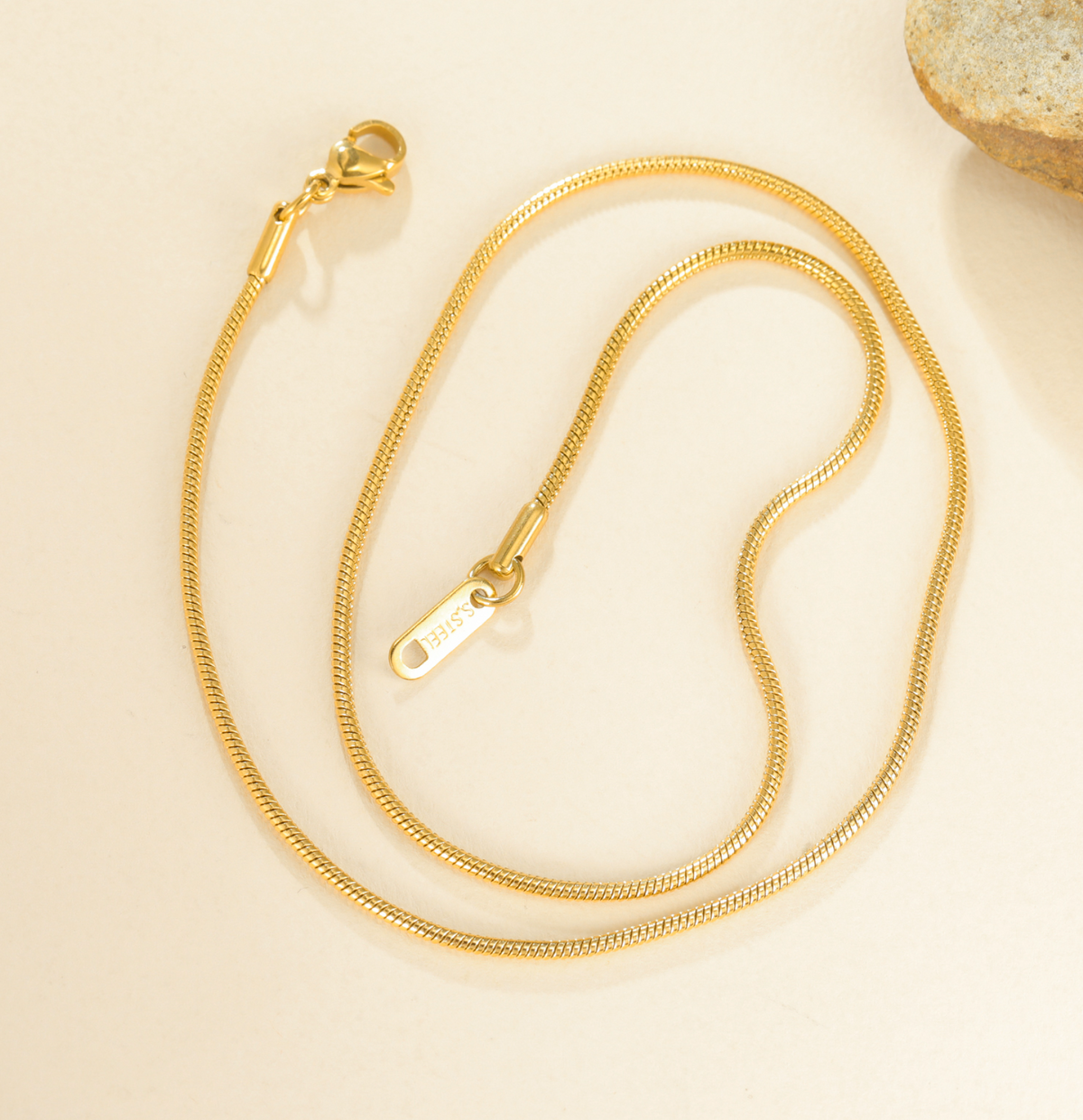 Whisper-Fine Gold-Plated Snake Chain, 50cm