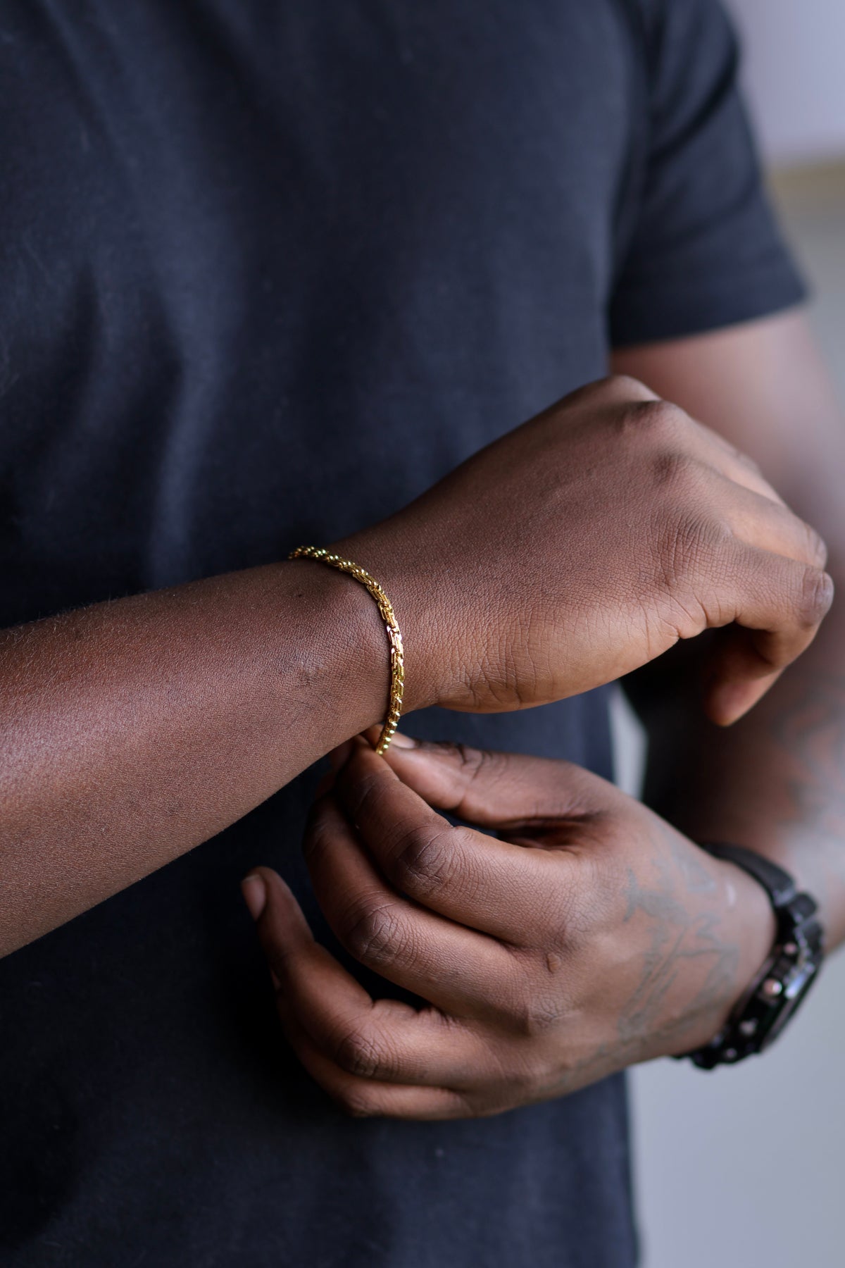 Ironclad Gold-Plated Chain & Bracelet Set