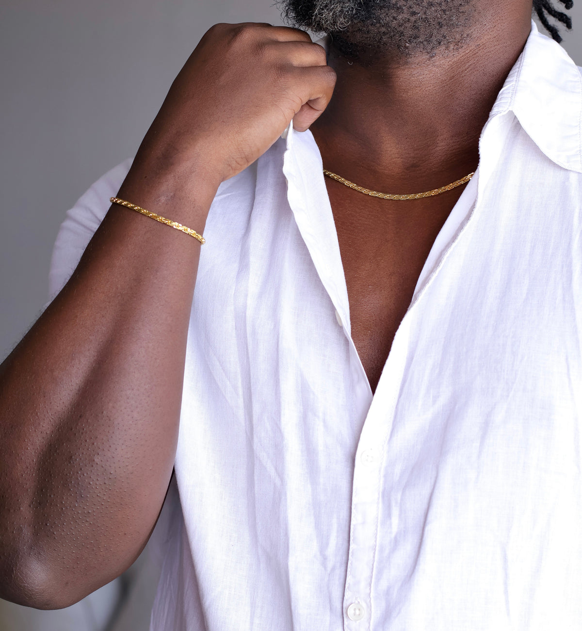 Ironclad Gold-Plated Chain & Bracelet Set