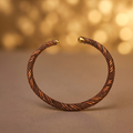 Siwa Man Antique Copper Cuff Bangle for Men – Handcrafted Braided Open Bracelet